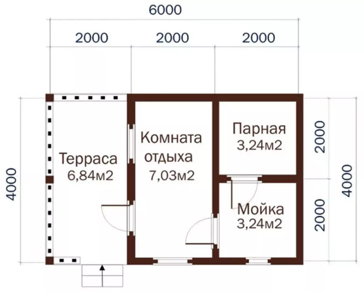 Пример планировки бани с комнатой отдыха Планировка бани с комнатой отдыха: примеры эффективного зонирования пространства для парной, моечной и зоны отдыха